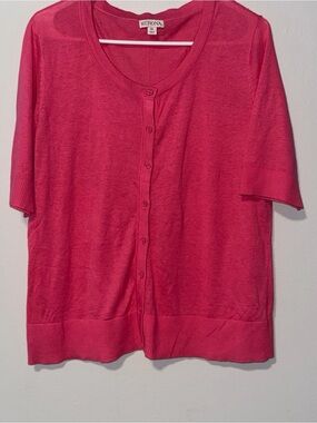 Merona Pink Short Sleeve Button-Up Cardigan